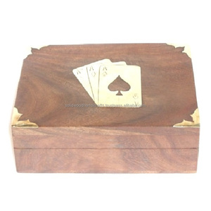 Caja de madera para juegos, caja de almacenamiento de cartas de póker, decoración de alta calidad - Product Image 3