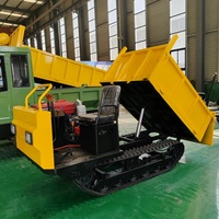 Mini-camion benne sur chenilles Kuangcheng 2 tonnes Vert/Jaune Faible coût d'entretien 880 kg Garantie 1 an