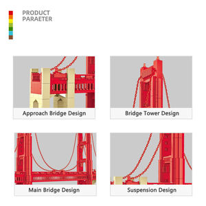 Wange 6210 Puente Golden Gate San Francisco, Modelo de Atracciones Arquitectónicas Mundiales, Juego de Bloques de Construcción de Plástico para Niños - Product Image 3