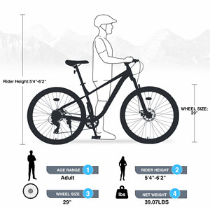 Bicicleta de Montaña ZUKKA con Cuadro de Acero, Ruedas de 29 Pulgadas, 8 Velocidades y <span class=keywords><strong>Frenos</strong></span> de Disco para Adultos - Product Image 4