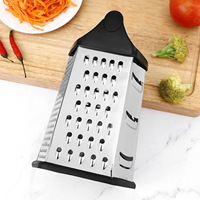 9-inch ovale roestvrijstalen vierzijdige schilmes met opbergvoet, multifunctionele fruitschiller, gember-, knoflook- en kaasrasp