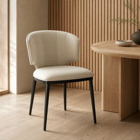 Chaise de salle à manger moderne en acier gris, pieds en acier au carbone, simili cuir, dossier incurvé, pour hôtel et restaurant