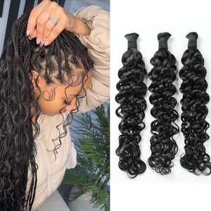 Cabello Virgen Crudo Camboyano a Granel, Ondulado Italiano, Cabello Ondulado al Agua para <span class=keywords><strong>Trenzas</strong></span> Boho, Extensiones <span class=keywords><strong>de</strong></span> Cabello Humano a Granel - Product Image 1