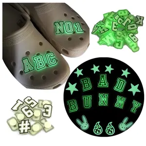 New 1pcs Pink Letters Croc Charms PVC Shoe Decorations DIY Alphabet  Accessories for Clogs Sandals Bracelet