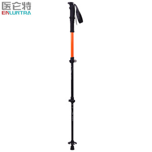 Bastones de senderismo de aleación de aluminio telescópicos de 3 secciones, color naranja y negro, ligeros, para caminar al aire libre - Product Image 5