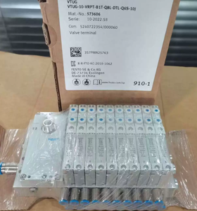 Terminal Festo VTUG-14-SR8-B1T-Q10R-DTL-Q8S-9A+TV Original, 14 mm de Ancho, Banco de Solenoides de Acción Simple de 8 Estaciones, 24 V - Product Image 1