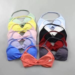 New Supportive Sports Bra Strappy Backless Yoga Gym Bra Women Workout Clothing Gym Top Halter Seamless Sport Bras - Product Image 4
