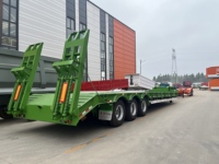 Semi-remorque surbaissée Huiteng à 3 essieux, 60 tonnes, garantie 12 mois, remorque surbaissée robuste pour machines de construction