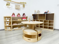 Meubles de maternelle écologiques modernes, armoire à sacs à dos 12 compartiments, armoires de rangement en bois pour enfants