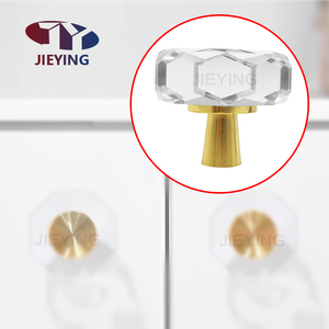 Jieying Großhandel Luxus Schrank tür Kleider schrank Griff Zink legierung Türgriff zieht nordischen Stil Kristall griff - Product Image 5