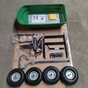 Fabrieksleverancier Hoge Kwaliteit Vierwielige Ijzeren Tuin Nieuwe Stijl Bouw Kruiwagen - Product Image 4