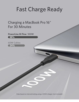 Cable de Silicona Ultra Suave Anker PowerLine III Flow, Cable USB C a USB C de 100W, Cable de Carga USB 2.0 Tipo C