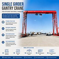 Grue portique monopoutre robuste 10T pour la manutention et le levage de matériaux en atelier, structure en acier