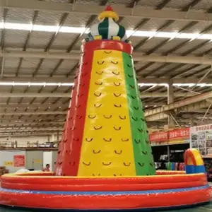 O diâmetro e a altura da fábrica são 8m, grande jogo inflável de escalada de pedra com bom preço para adultos e crianças