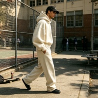 Ensembles de sweats à capuche et pantalons de survêtement surdimensionnés de haute qualité, personnalisés, 450 g/m², style streetwear, deux pièces en coton pour hommes
