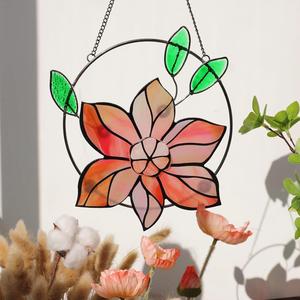 Fabrication sur mesure en gros d'objets artisanaux, cadre en fer, verre double couche, fleurs multicolores roses pour la décoration de Noël - Product Image 5