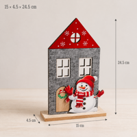 Décoration de Noël personnalisable pour table, maison en bois de style nordique rétro, décoration de Noël en bois