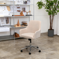 Chaise de bureau moderne minimaliste en tissu avec design ergonomique rembourré en une seule pièce, chaise pivotante pour la maison et le bureau