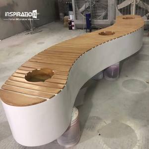 Banc <span class=keywords><strong>de</strong></span> sculpture en pot <span class=keywords><strong>de</strong></span> fleurs en fibre <span class=keywords><strong>de</strong></span> verre personnalisé pour la décoration carrée - Product Image 5