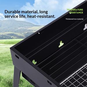 Parrilla de Barbacoa Plegable de Acero para Exteriores HZA-28, Venta al por Mayor de Fábrica, Tamaño Grande, Color Negro, Conveniente para Acampar, Brochetas Duraderas y Sólidas - Product Image 3