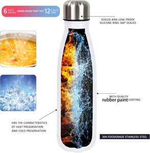 Wholesale 500ml Narrow Mouth Stainless Steel Double Wall Insulated Vacuum <b>Flask</b> Custom 17oz Sport Rubber Paint Yoga Water Bottle - Product Image 3