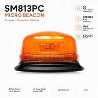 Balise d'avertissement d'urgence LED haute performance, 36 LED super lumineuses, large plage de température, montage sur 3 boulons, lumière stroboscopique homologuée E