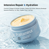 Traitement lissant pour cheveux à la kératine Pallamina Bulk Professional, masque au collagène pour restaurer les pointes fourchues endommagées