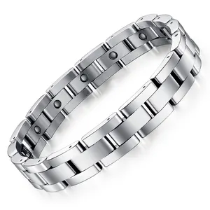 Durable Health Benefits Germanium Quantum Scalar Energy Mens Magnetic Therapy Stainless Steel Bracelet For Men Wristband