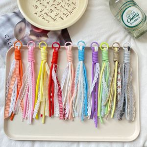 Nouvel Arrivage en Gros : <span class=keywords><strong>Porte</strong></span>-clés en Corde avec Fleurs, Pompons, <span class=keywords><strong>Ruban</strong></span> et Dentelle, Lanière de Téléphone <span class=keywords><strong>DIY</strong></span>, Breloques pour Sac à Main - Product Image 2