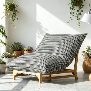 Sillón Nórdico <span class=keywords><strong>de</strong></span> Madera <span class=keywords><strong>de</strong></span> Caucho Sólido con Tela Bouclé, Sillón Individual para Balcón, Sala <span class=keywords><strong>de</strong></span> Estar o Dormitorio - Product Image 4