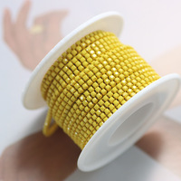 Chaîne de strass à coudre YWJC Crystal SS6 SS8, accessoires pour tissus, décoration colorée pour nail art, chaîne de strass en verre