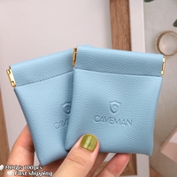 Sac tendance en cuir Pu avec logo design personnalisé haut de gamme pour écouteurs bijoux bague collier sac à poussière en cuir pièce de monnaie avec feuille de fer