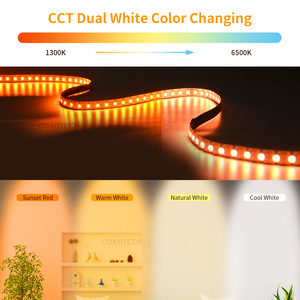 Ul Mini Cắt 1300K Để 6500K Có Thể Điều Chỉnh Kép Trắng Thay Đổi Độ Sáng Cho Gương Tủ Quần Áo Tủ 5Mm Cct 2 Trong 1 Có Thể Điều Chỉnh Ánh Sáng <span class=keywords><strong>LED</strong></span> <span class=keywords><strong>Strip</strong></span> - Product Image 5