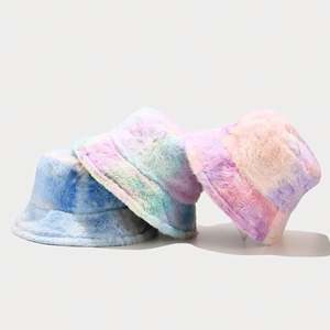 Chapeau Bob Unisexe Personnalisé en Fausse Fourrure Tie-Dye avec Logo Brodé pour Sport d'Hiver et Cyclisme en Extérieur – Vente en Gros - Product Image 3