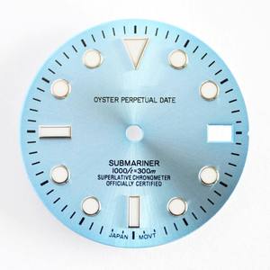 Nuevo reloj mecánico NH35 con un diámetro de 28.5 pulgadas y una esfera azul luminosa. Accesorios para relojes. - Product Image 4