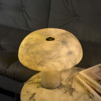Lampe de table en marbre moderne de luxe en forme de champignon, lumière ambiante tactile LED pour villa, appartement, salon, décoration intérieure