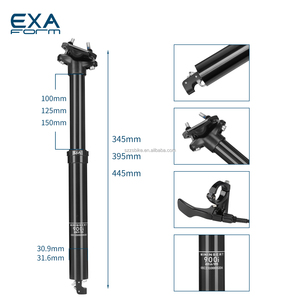 Tija de sillín de suspensión de Control remoto EXAform para bicicletas de montaña 30,9/31,6 tija de sillín de aleación telescópica hidráulica de enrutamiento interno - Product Image 4