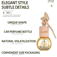 100 pièces de flacons diffuseurs de parfum en verre vides, suspendus, avec bouchon à vis en bois, gravure mate, pour logo de voiture et fixation sur grille d'aération