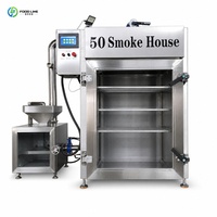 Four de séchage à vapeur automatique 30kg 50kg 100kg, machine à fumoir à froid pour crevettes, poisson-chat, viande, jambon, poisson, saucisses