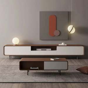 GEDO Ensemble de table en MDF Offre Spéciale personnalisé Meuble <span class=keywords><strong>TV</strong></span> moderne de gros pas cher Meuble de rangement avec pieds en fer Support <span class=keywords><strong>TV</strong></span> - Product Image 3