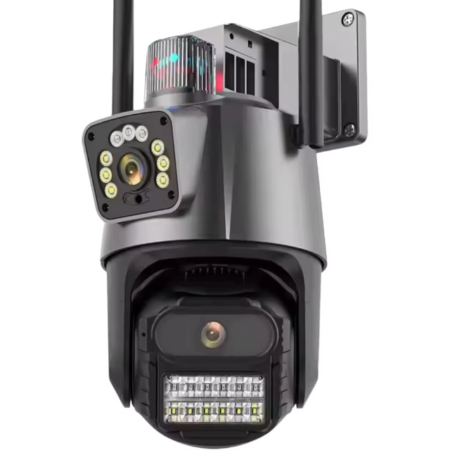 Factory Direct Color Night Vision Wireless 4MP CMOS IP67 Waterproof PTZ Camera Dual Lens Outdoor Security Camera Cloud Two-Way