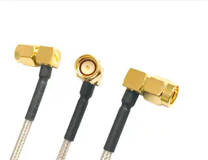 Cable assembly for connection of equipment BNC male pin TO SMA male right angle 90 degree for RG316 RF coaxial cable jumper