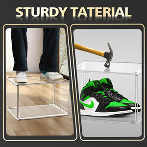Tiroir d'affichage rangement en plastique étagère à chaussures transparente organisateur baskets empilables organisateur pliable caisse à chaussures - Product Image 6
