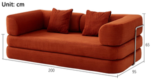 Canapé-lit Melard rétro en velours côtelé, pliable, amovible, lavable, compressé sous vide, pour <span class=keywords><strong>Lazyboy</strong></span>, avec éponge, idéal pour la location - Product Image 6