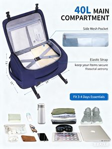 Mochila de Viaje Ecológica Resistente al Agua con Protección 3D para Portátil 180 °   Diseño plano para un empaquetado sin complicaciones - Product Image 2