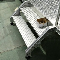 Plateforme de travail industrielle en aluminium sur mesure, chariot à marches en aluminium, système de plateforme de travail, échelle avec main courante