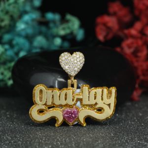 Luxury 925 Sterling Silver <b>Custom</b> <b>Name</b> Pendant Round Brilliant Cut Moissanite Diamond Iced Out Personalized Hip Hop Jewelry - Product Image 1