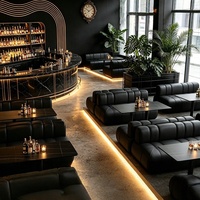 Canapé de bar commercial personnalisable pour whiskyeries, tavernes, restaurants occidentaux et cafés – Ensemble table et chaises à double assise