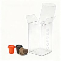 Scatole di Imballaggio Quadrate in PVC PET Personalizzate con Design in Rilievo, Rivestimento UV, per Caffè, Spezie, Succhi, Tè, Bevande, Contenitori in Plastica