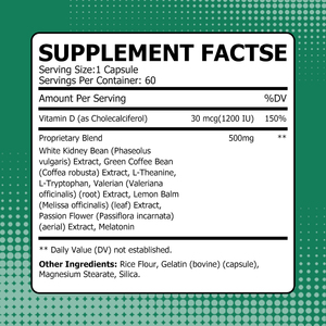 Capsules Brûle-Graisses Nocturnes en Promotion avec Vitamine D : Favorise le Calme, Soulage le Stress, Relaxation Nocturne, Soutien Métabolique - Product Image 2